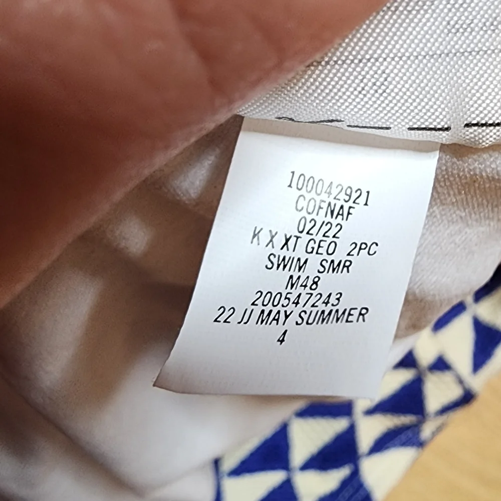 NWT‎ Janie and Jack Blue White Geo Printed 2 peice bikini set. Kids size 16.